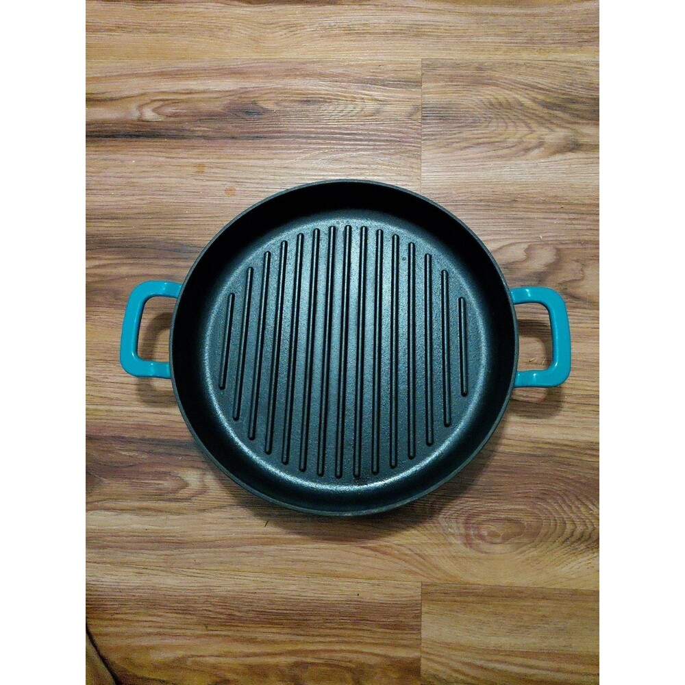Enameled Cast Iron Grill Pan Skillet 10"